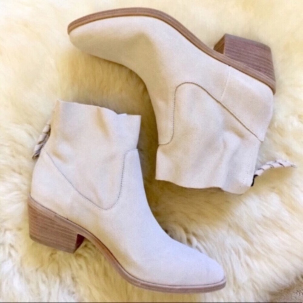 Joie Adria Slouchy Suede Latte Ankle Booties - Picture 3 of 8